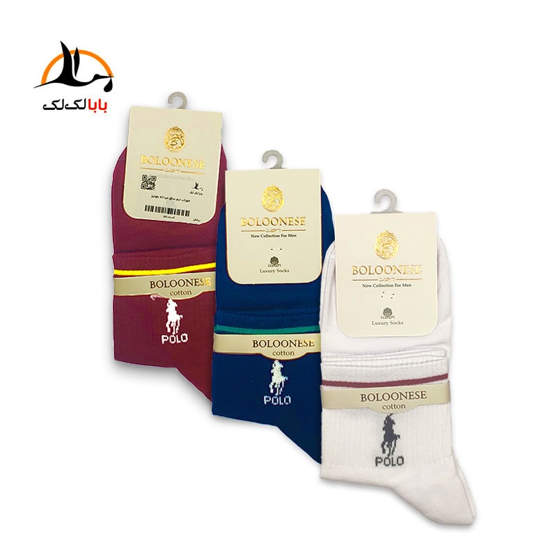 خرید جوراب نیم ساق مردانه بلونیز 2382 نخی رنگ شاد و متنوع