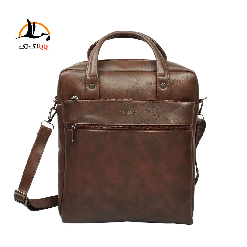 قیمت و خرید کیف اداری ایستاده چرم مردانه آراز بگ کد 5303 قهوه ای سوخته