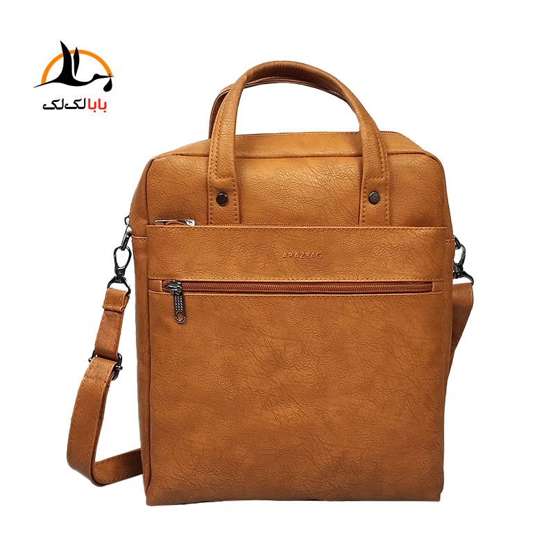 قیمت و خرید کیف اداری ایستاده چرم مردانه آراز بگ کد 5303 قهوه ای سوخته