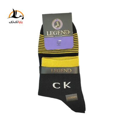 خرید جوراب مردانه نیم ساق پنبه ای لجند 297 مشکی